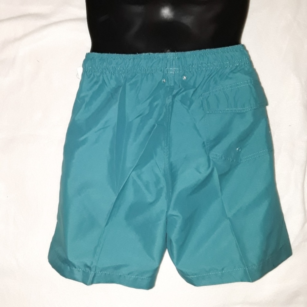 Men's Wings Solid Teal Swim Trunks Shorts - Picture 2 of 4
